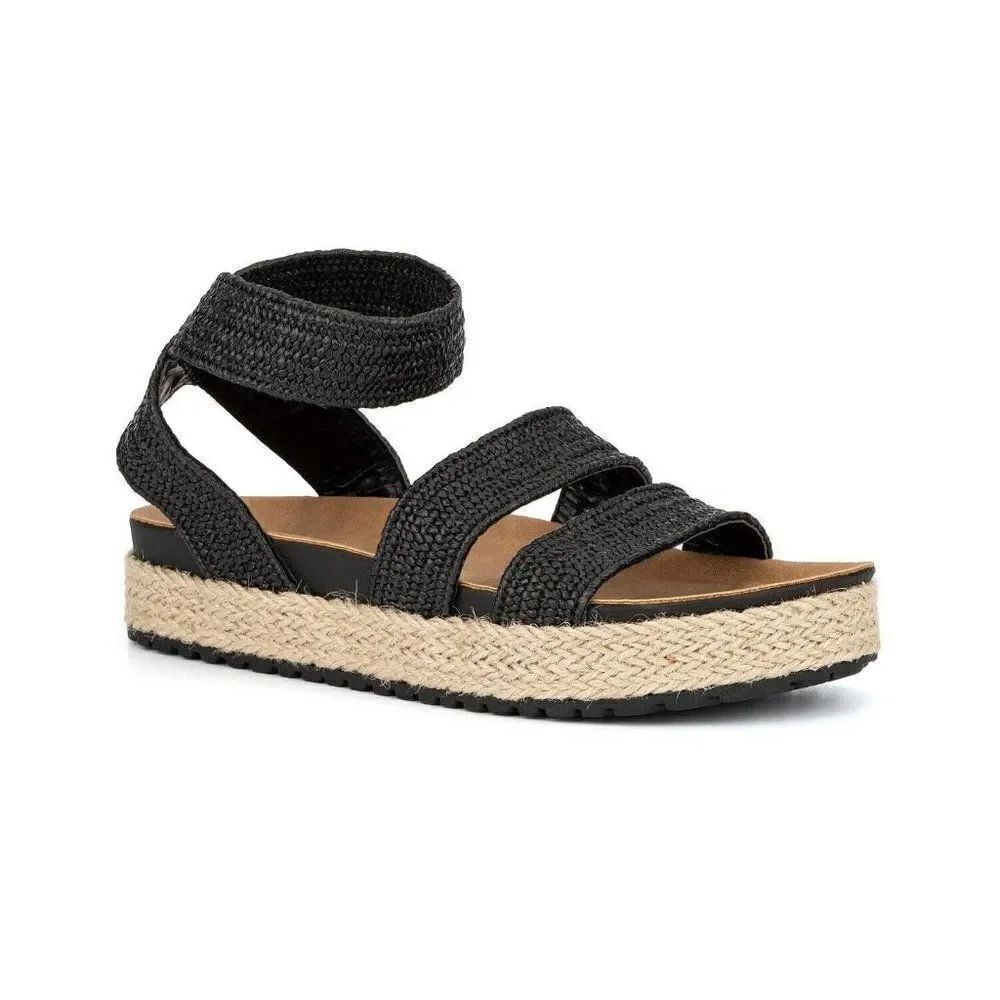 Olivia Miller Sylvina Elastic Espadrille Sandals Black 9